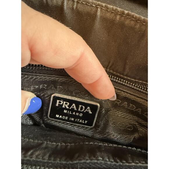 Prada Shoulder Crossbody Bag Womens Black Nylon Patent Leather Made in Italy - Picture 11 of 16